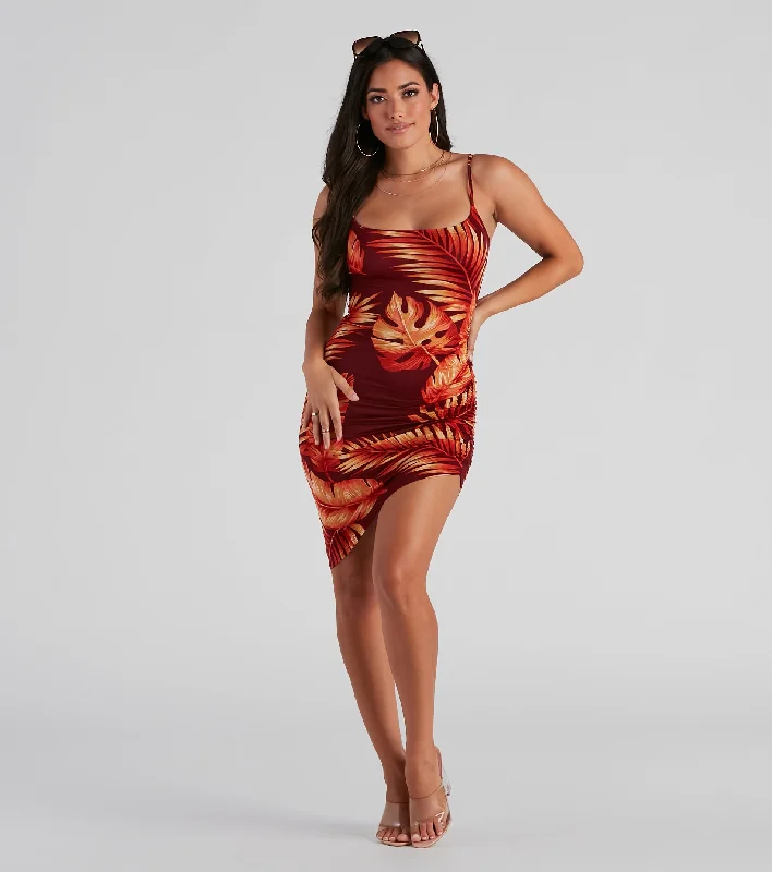 Away On Vacay Tropical Mini Dress