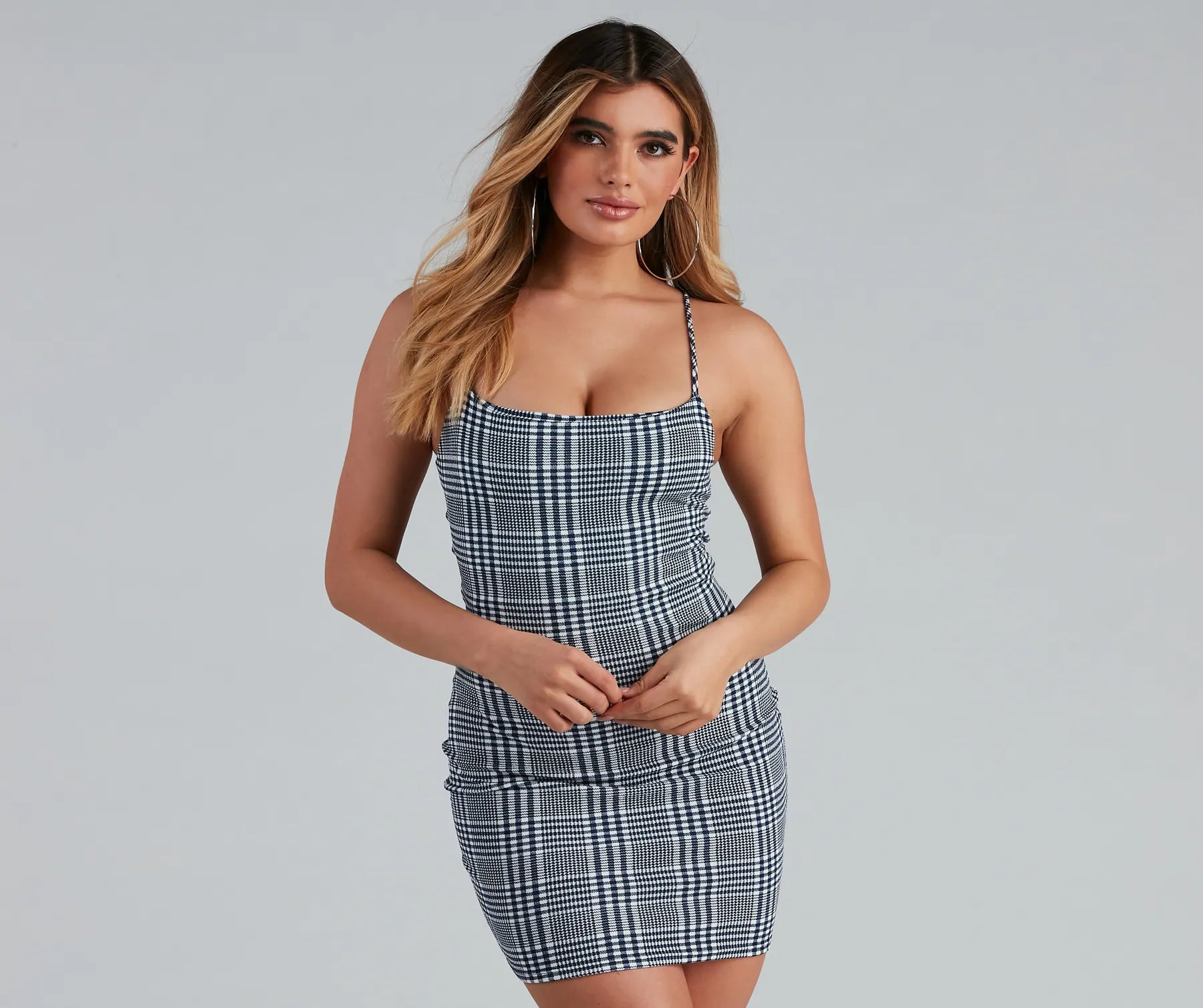 Trendy Stunner Plaid Mini Dress