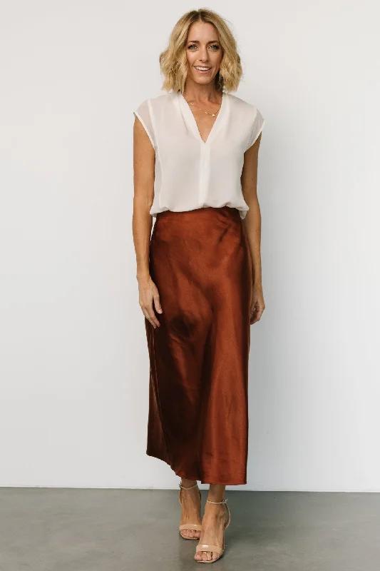 Celeste Satin Midi Skirt | Spice