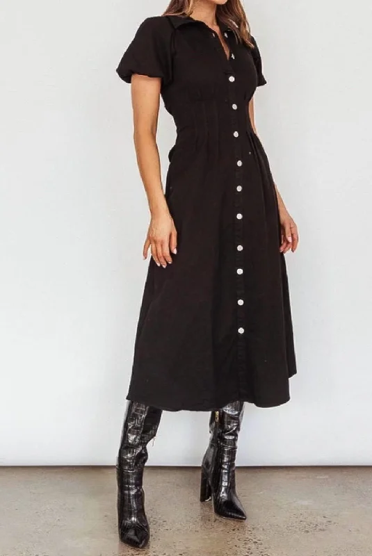 Collette Black Midi Dress