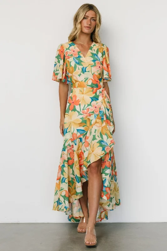 Adrianna Wrap Maxi Dress | Multi Floral