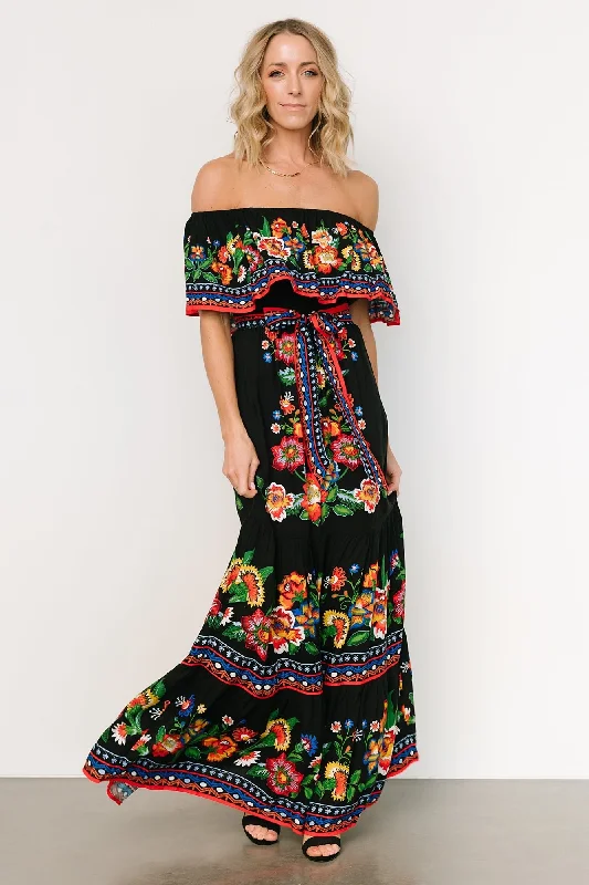 Alejandra Maxi Dress | Black Multi Floral