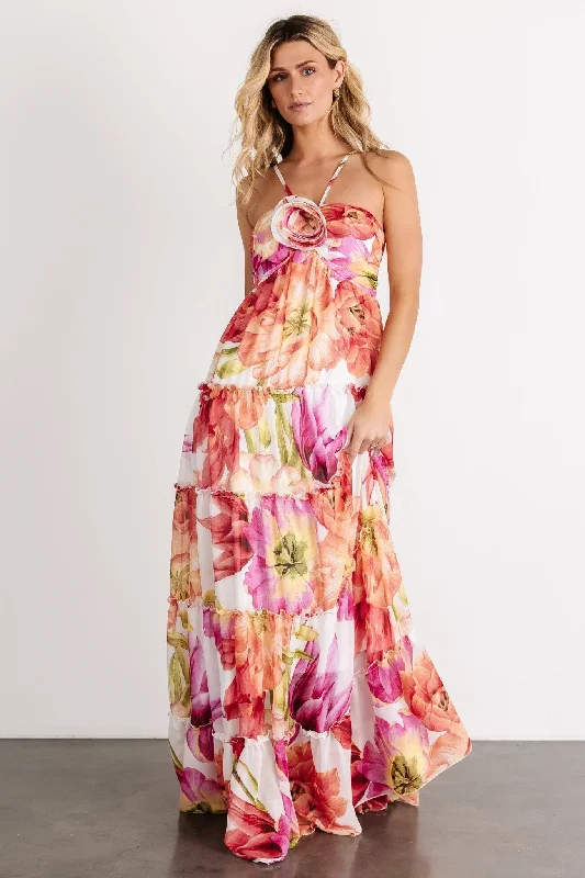 Charmaine Maxi Dress | Pink + Red Floral