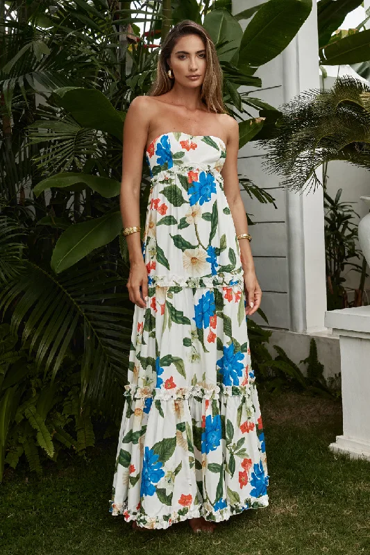 DARIA MAXI DRESS - WHITE FLORAL