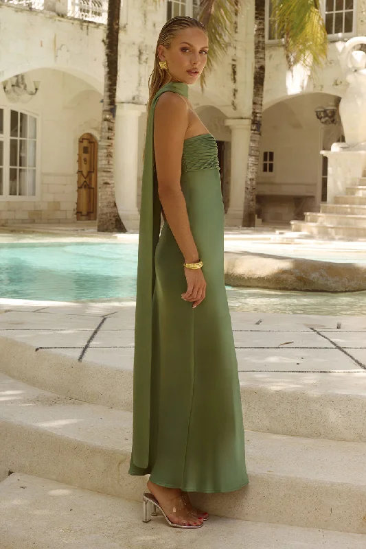 ELSA MAXI DRESS - OLIVE