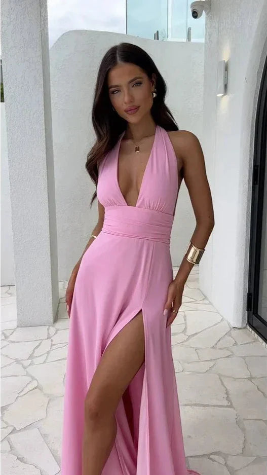 Fiona | Sexy Deep V-neck Split Dress