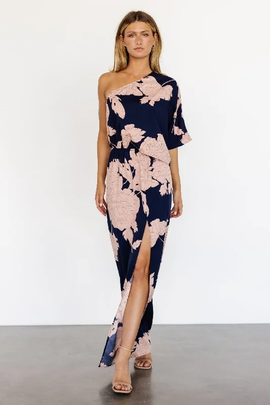 Halston Maxi Dress | Navy + Blush