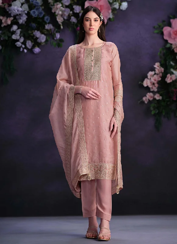 Pink Designer Embroidery Pakistani Pant Suit