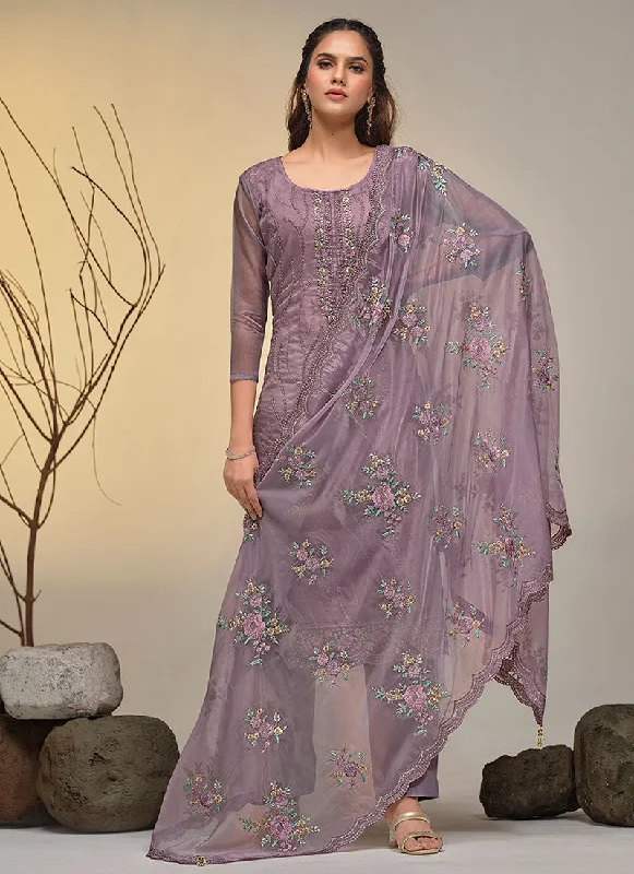 Purple Multi Embroidery Pakistani Salwar Kameez Suit