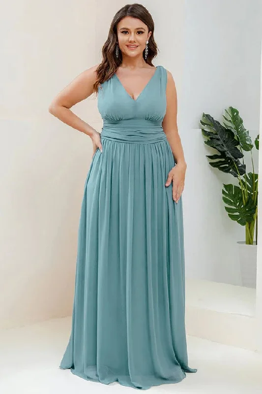 A-Line Floor Length Chiffon Bridesmaid Dress CB0697