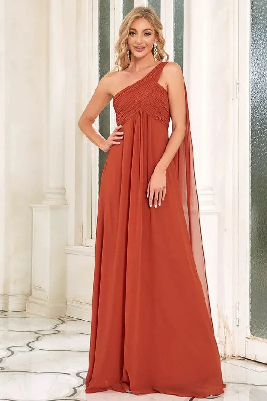 A-Line Floor Length Chiffon Bridesmaid Dress CB0699