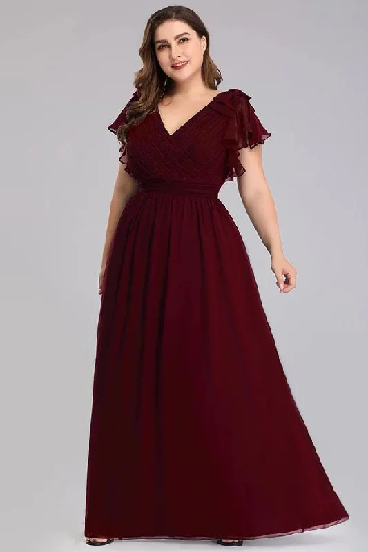 A-Line Floor Length Chiffon Bridesmaid Dress CB0702