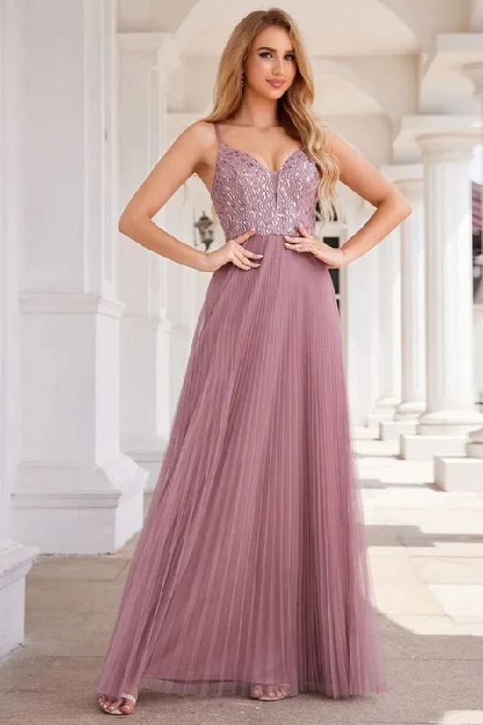 A-Line Floor Length Glitter Bridesmaid Dress CB0726