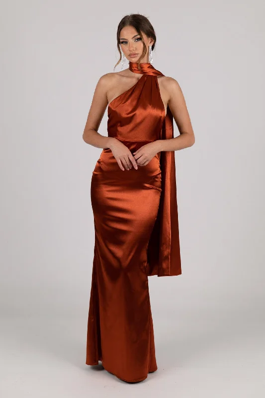 MARGOT Maxi Dress - Burnt Orange (L - Clearance Sale)